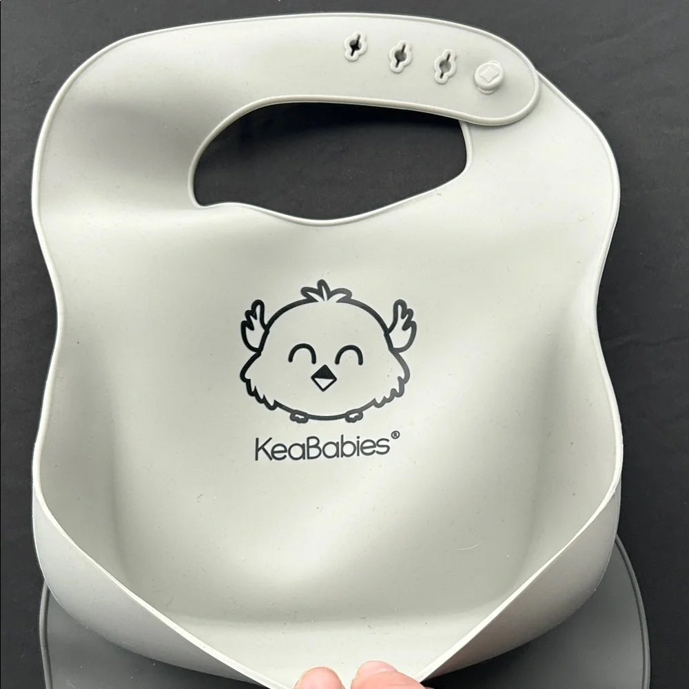 Silicone Baby Bibs Set - Mint, Blue & Gray - Soft Waterproof Pocket Bibs
